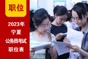 2023年寧夏公務員考試招錄職位表 